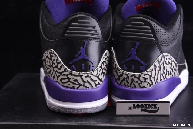 Kick Theory Black CT8532-050 Court Jordan Air Retro 3 Purple 0705